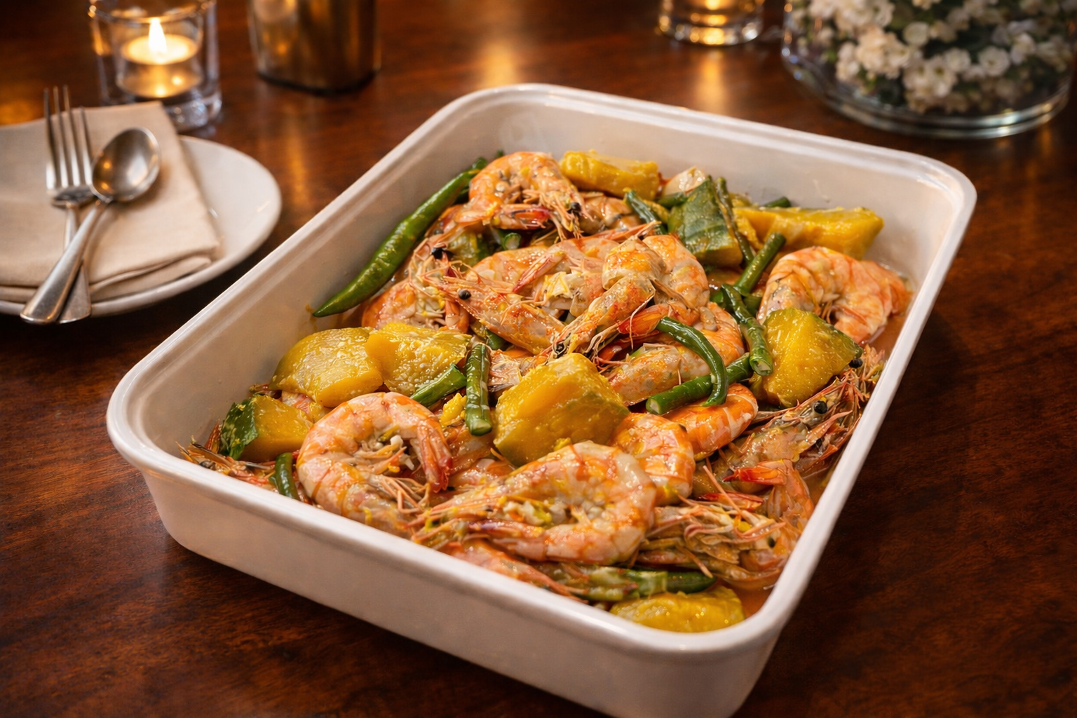 Family Size Tray - Ginataang Hipon, Kalabasa at Sitaw (10-12pax)